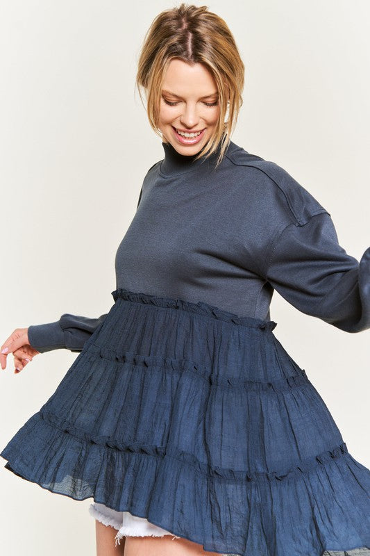 PLUS MOCK NECK TUNIC KNIT TOP