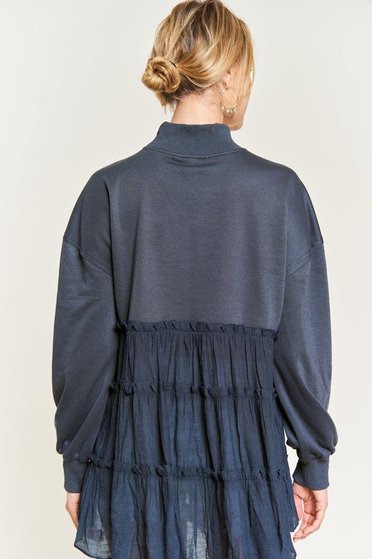 PLUS MOCK NECK TUNIC KNIT TOP