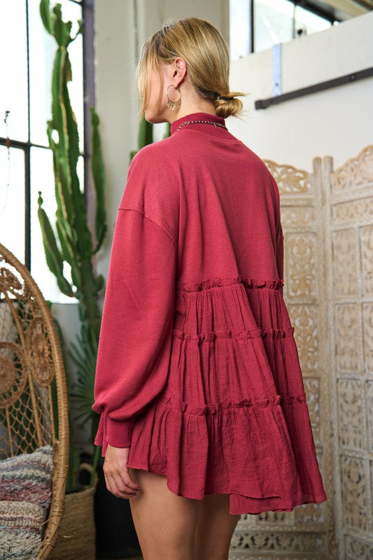 PLUS MOCK NECK TUNIC KNIT TOP