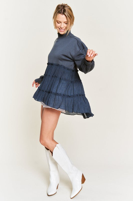 PLUS MOCK NECK TUNIC KNIT TOP