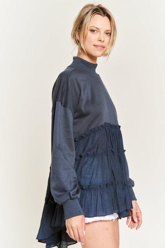 PLUS MOCK NECK TUNIC KNIT TOP