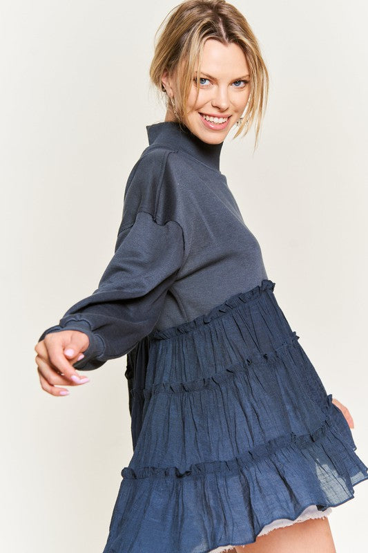 PLUS MOCK NECK TUNIC KNIT TOP