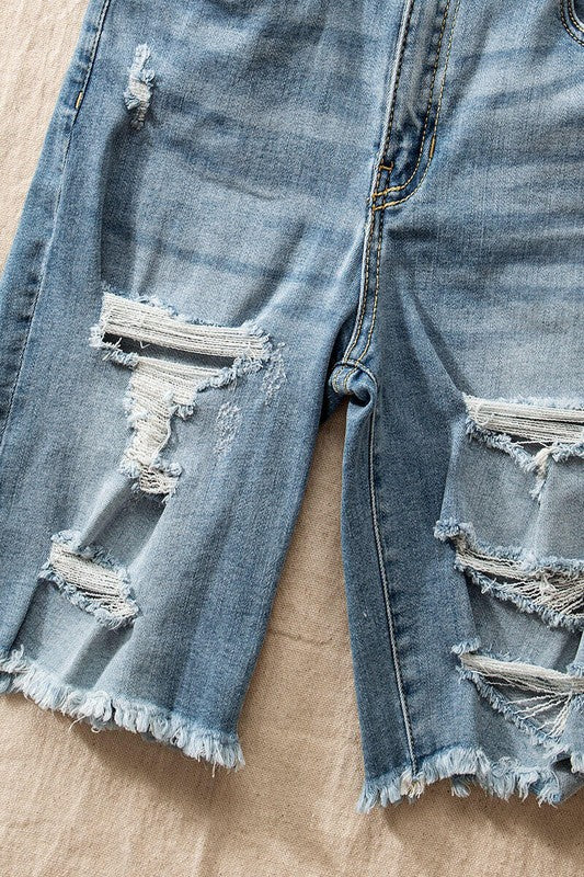 So Fly Distressed Denim Shorts