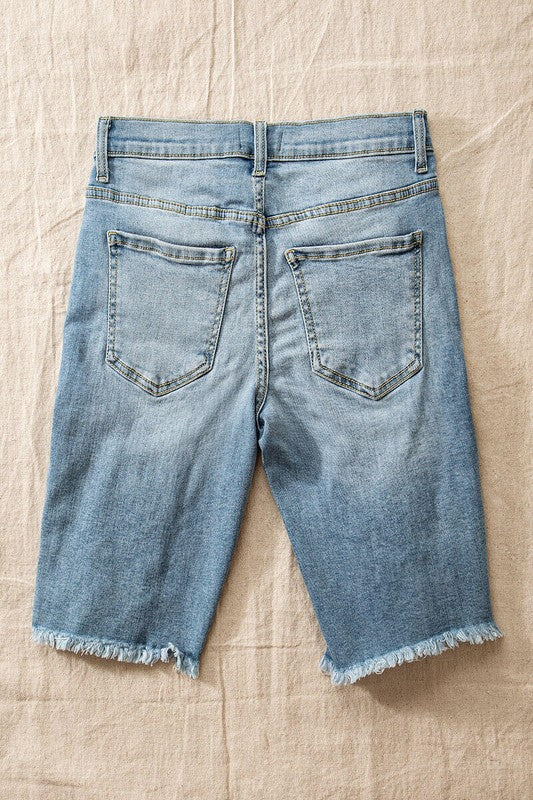 So Fly Distressed Denim Shorts