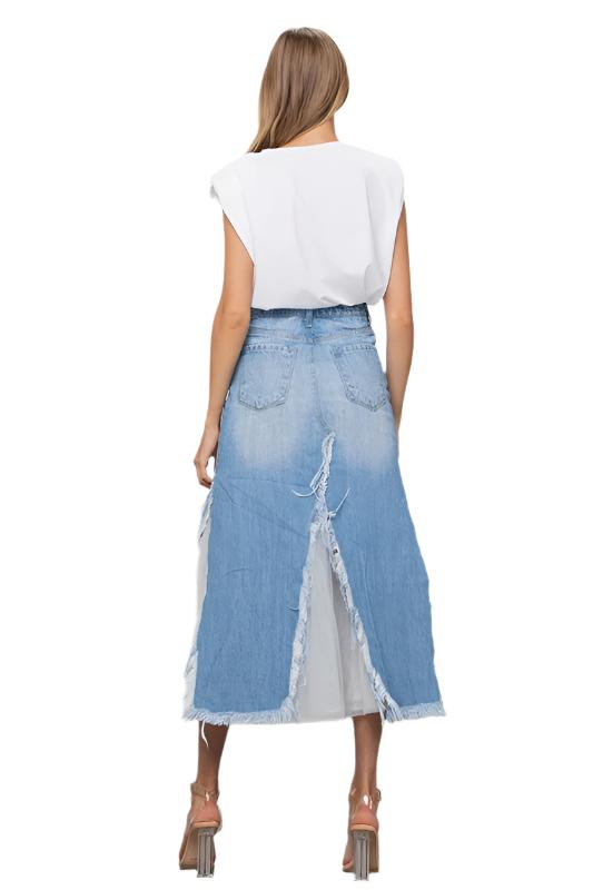 LONG LENGTH DENIM SKIRT