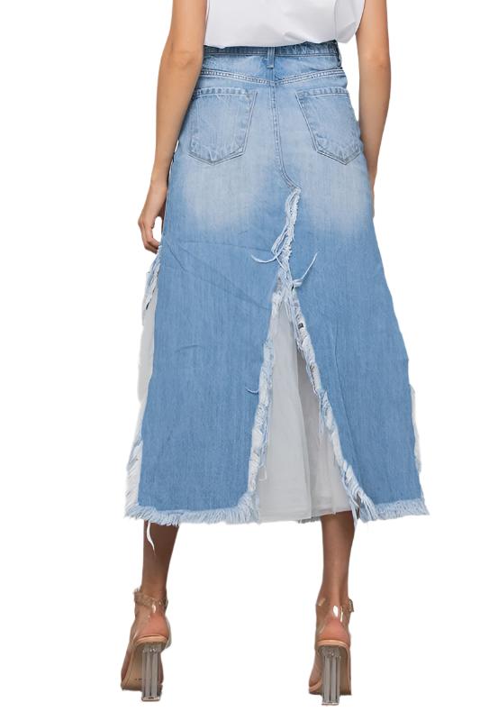 LONG LENGTH DENIM SKIRT