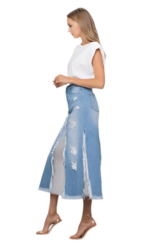 LONG LENGTH DENIM SKIRT