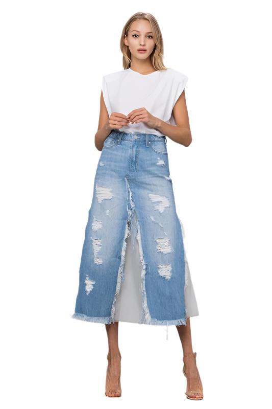 LONG LENGTH DENIM SKIRT