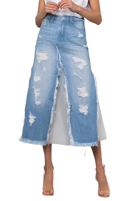 LONG LENGTH DENIM SKIRT