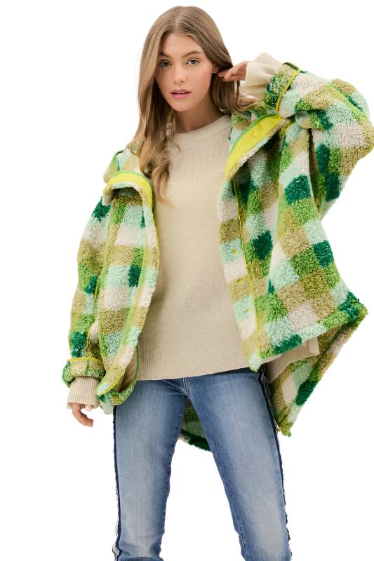 Plus Plaid Womens Jacket