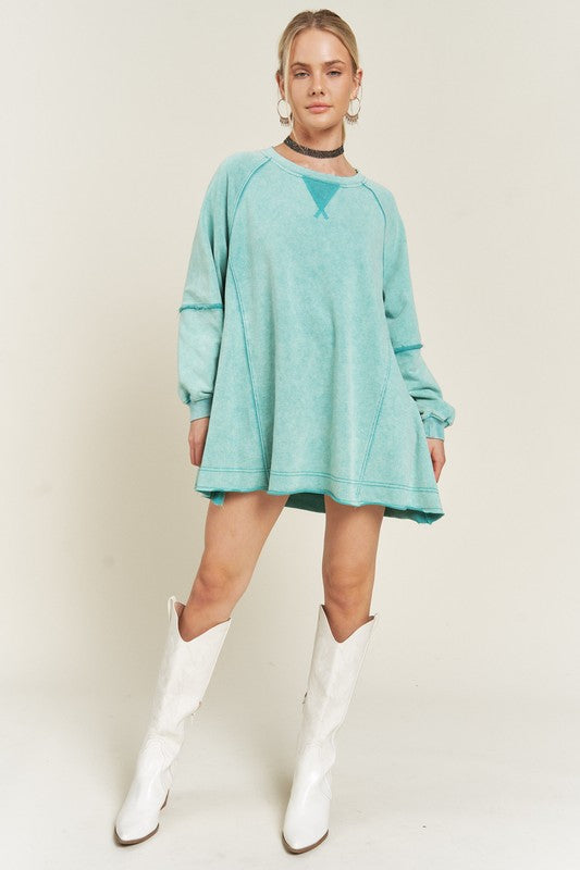 COLORWASH TUNIC SWEATSHIRT