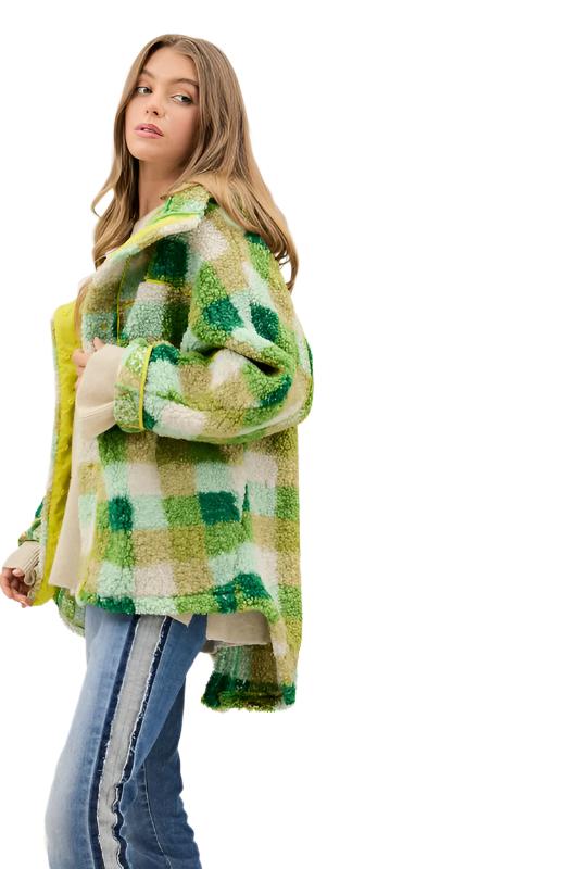 Plus Plaid Womens Jacket