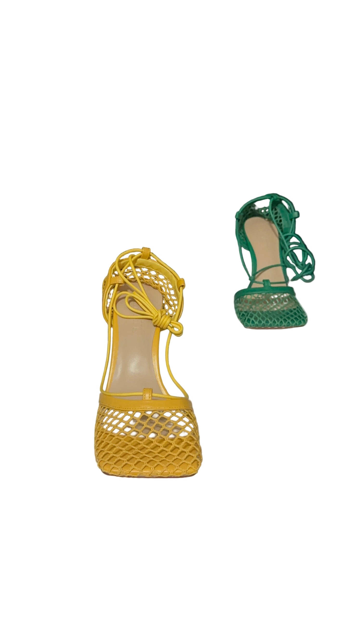 Square Toe Mesh High Heels