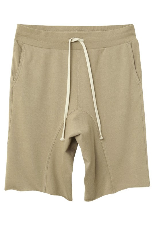 Drop Crotch Shorts Khaki