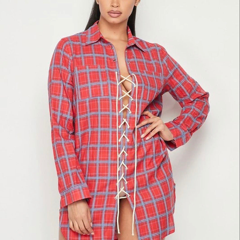 Lace Up Flannel